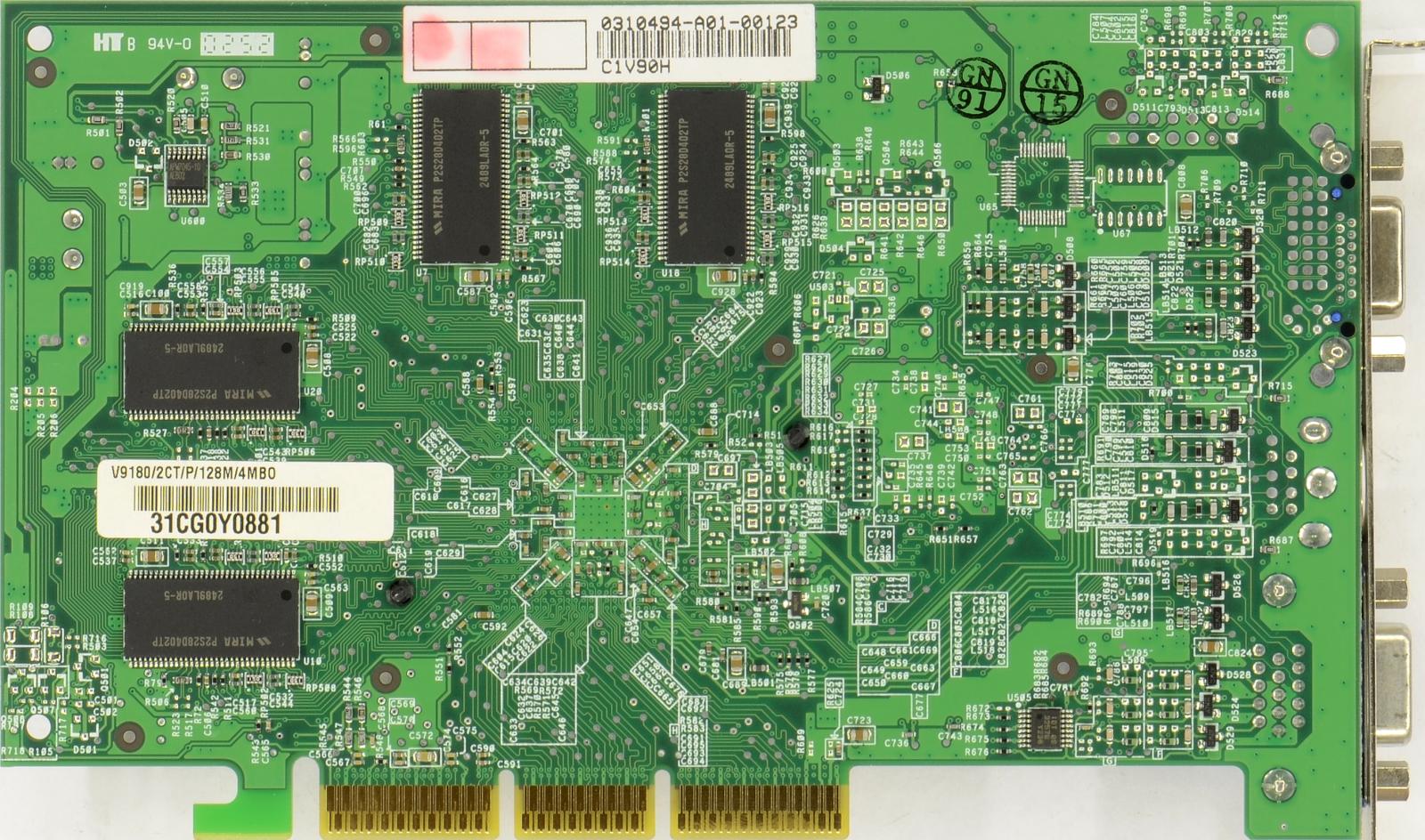 (805) ASUS V9180/2CT/P/128M/4MBO