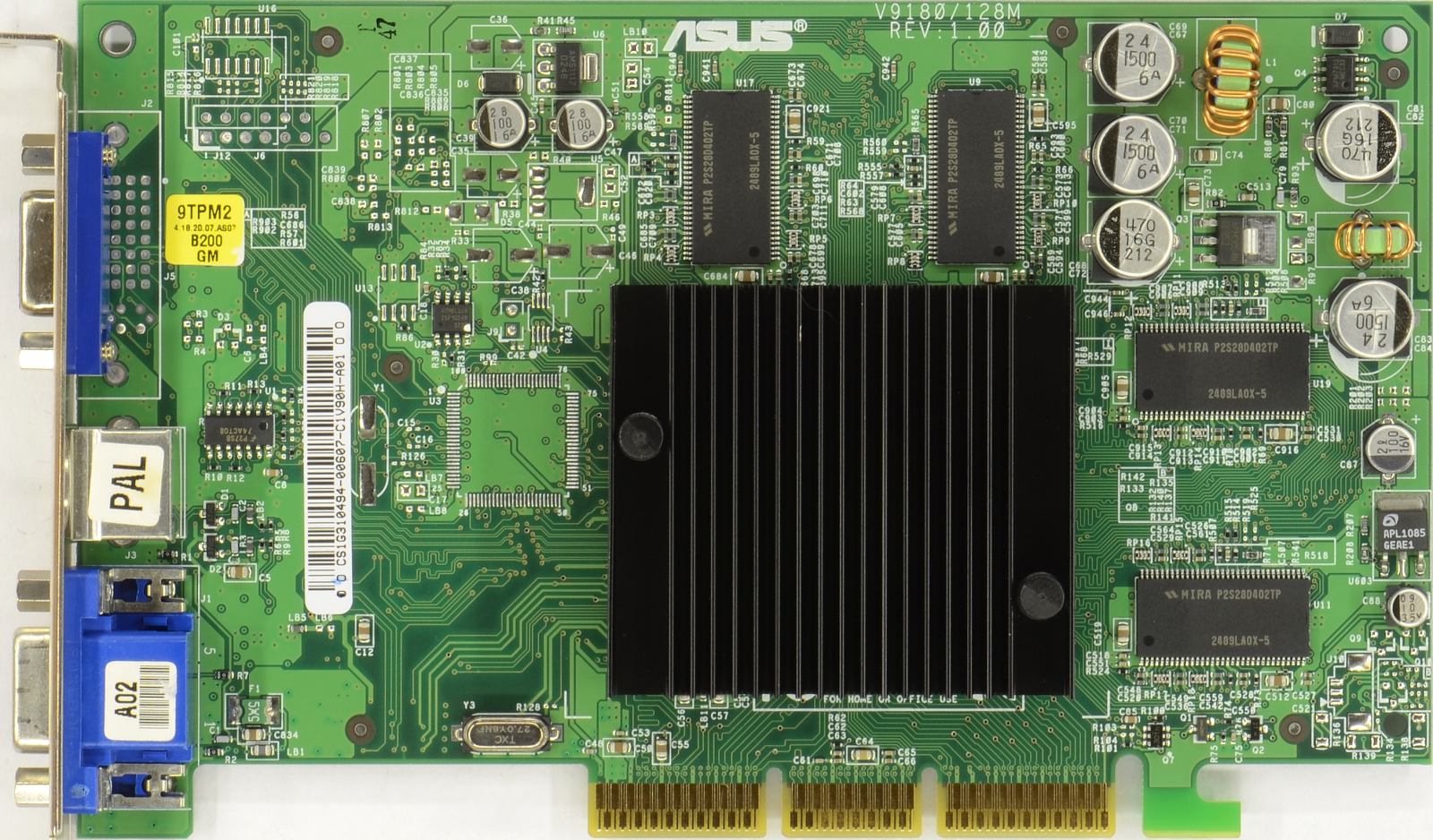 (805) ASUS V9180/2CT/P/128M/4MBO