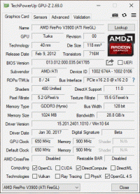 FirePro V3900 GPUZ