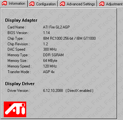 ATI Fire GL2 drivers
