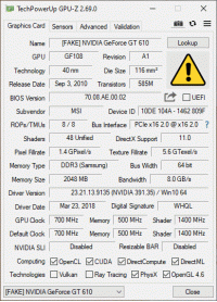 [FAKE] GT 610 GPU-Z