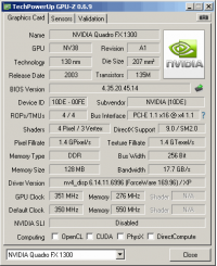 Quadro FX 1300 GPUZ