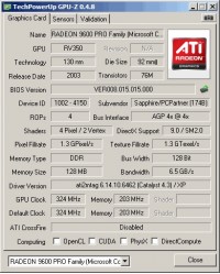 Radeon 9600 GPUZ