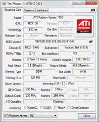 Packard Bell Argo C GPU-Z